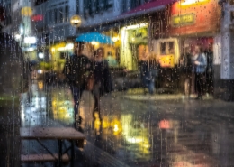people walking on street in rainy day